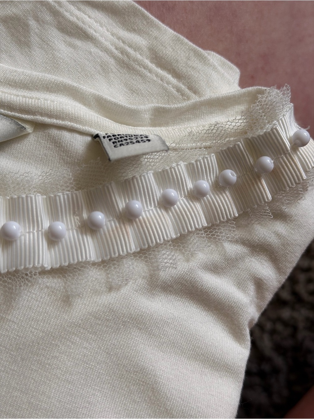Ted Baker White Ruffle-Trim Tee - Picture 8 of 8
